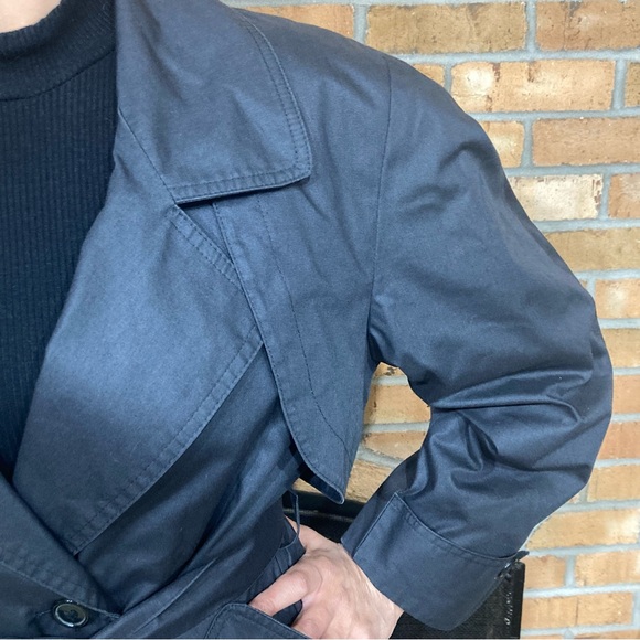 VINTAGE Pierre Dalby Paris Plaid Lined Long Belted Trench Coat Women’s L - Picture 6 of 11